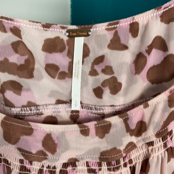 Free People cropped pastel animal print top - Picture 4 of 9